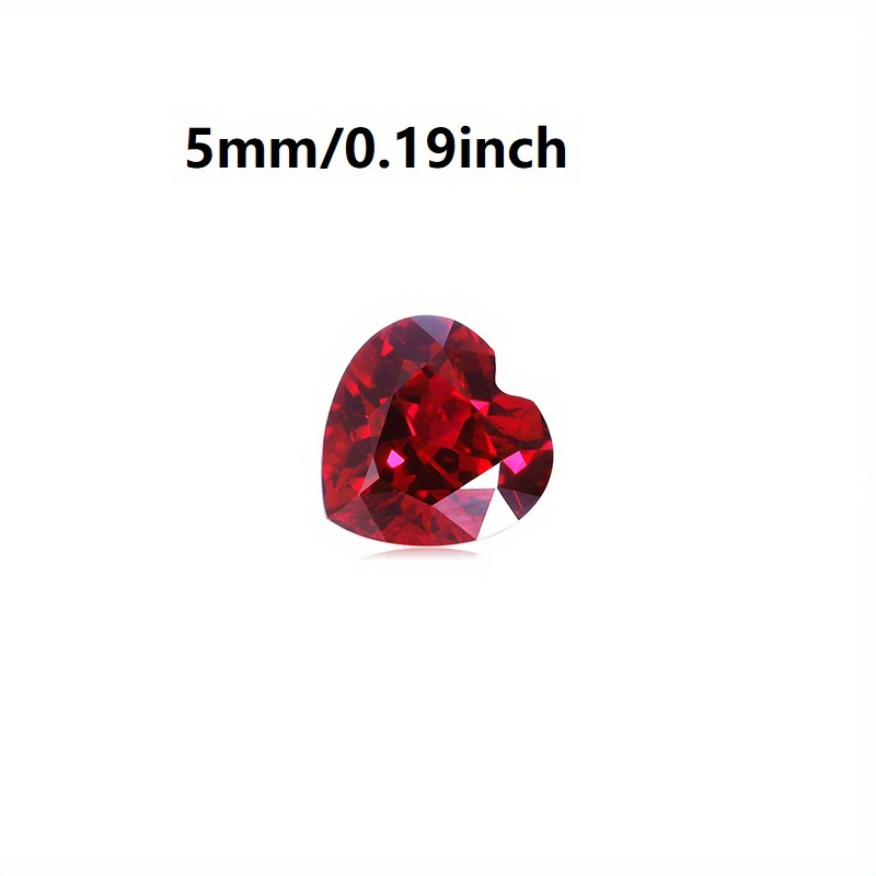 Heart Shape Lab Grown Pigeon Blood Ruby Gems for DIY Jewelry